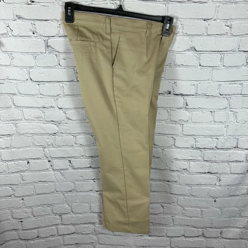 Dickies Boys Classic Fit Pants Straight Leg Flat Front Desert Tan 10 Husky NWT